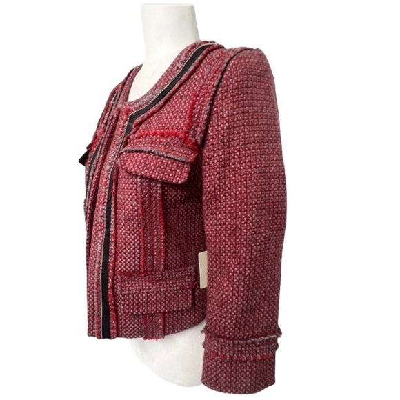 NWOT Hinge Red & Gray Wool Jacket - Size Small - Picture 8 of 16